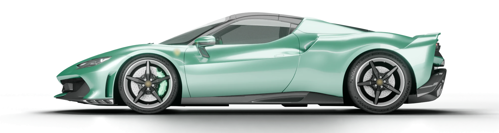 Argent Labs Ferrari 296 GTB, side profile render